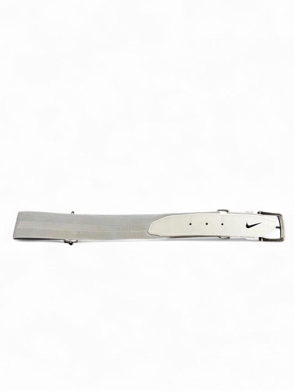 Nike White Sports Athletic Softball Baseball Leather Belt EUC